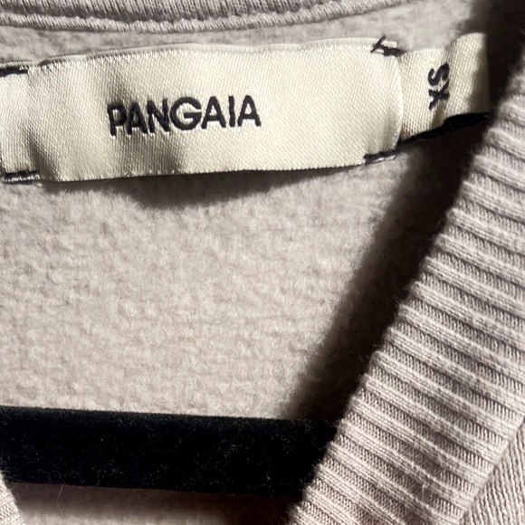 PANGAIA Beige Crewneck Sweatshirt with Chest Graphic, Size XS (Unisex) - Picture 3 of 5